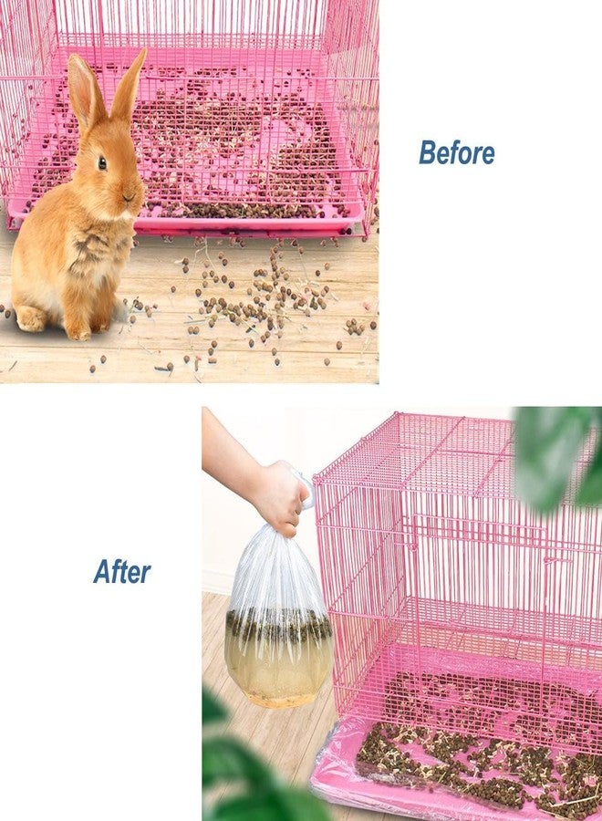 CDFZJC 50 Pcs Disposable Rabbit Cage Liner Plastic Toilet Film Leak-Proof for Small Animals Bunny Guinea Pig Bird Cage Liners Litter Box Crate Tray Drawer Quick Cleanup Essentials Indoor (Small) - Image 2